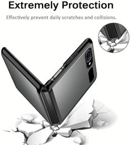 img 1 attached to 📱 Ультратонкий и прочный чехол Black Crystal для Samsung Galaxy Z Flip | Совместимый с Miimall, ударопрочный и антицарапающий бампер из ПК, модель 5G 2020