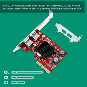 img 1 attached to 💻 Внешняя карта расширения USB 3.1 Gen2 Type A высокой скорости с технологией управления питанием Smart Power - совместима с Windows 7,8,8.1,10,Server и MAC OS 10.9-10.15 (PCE-U312A)