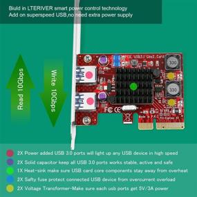 img 3 attached to 💻 Внешняя карта расширения USB 3.1 Gen2 Type A высокой скорости с технологией управления питанием Smart Power - совместима с Windows 7,8,8.1,10,Server и MAC OS 10.9-10.15 (PCE-U312A)