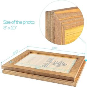 img 3 attached to 🖼️ Rustic Wooden Picture Frame 8x10 - Set of 2 - 100% Natural Eco Wood, Real Glass - Wall Mounting or Tabletop Display - Walnut Photo Frame