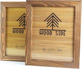 img 4 attached to 🖼️ Rustic Wooden Picture Frame 8x10 - Set of 2 - 100% Natural Eco Wood, Real Glass - Wall Mounting or Tabletop Display - Walnut Photo Frame