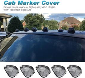 img 3 attached to 🚗 Smoke Cab Marker Lens Covers - Set of 5 Top Roof Running Light Lens Compatible with Ford F-150 F-250 F-350 F-450 F-550 Super Duty Pickup Trucks 1999-2016 (Covers Only)