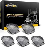 🚗 smoke cab marker lens covers - set of 5 top roof running light lens compatible with ford f-150 f-250 f-350 f-450 f-550 super duty pickup trucks 1999-2016 (covers only) logo