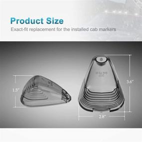 img 2 attached to 🚗 Smoke Cab Marker Lens Covers - Set of 5 Top Roof Running Light Lens Compatible with Ford F-150 F-250 F-350 F-450 F-550 Super Duty Pickup Trucks 1999-2016 (Covers Only)