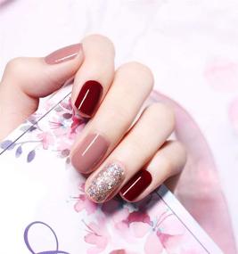 img 3 attached to 💅 Набор Beetle Studio из 22 полосок для ногтей: модный винно-красный цвет - наклейки для ногтей, декали и клейкие стикеры для женщин и девочек - включает накладки для ногтей - #1197