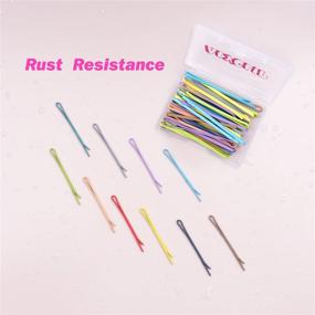 img 3 attached to ALYCLIP 50 Count Rust-Resistant Colorful Bobby Pins | Non-Slip Metal Hair Clips for Girls and Women with Storage Box