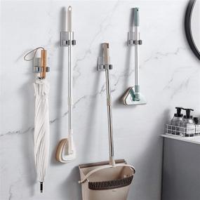 img 1 attached to 🧹 Simplify Cleaning with the Simple Rural Broom Holder Wall: Compact and Convenient Storage Solution