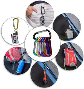 img 2 attached to 🔑 Neteez 3-inch Carabiner Key Clip with Keyring - Backpack Clip, Key Organizer, Belt Clips, D Ring, Camping Snap Hook, Large Size