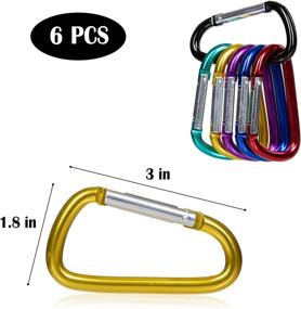 img 3 attached to 🔑 Neteez 3-inch Carabiner Key Clip with Keyring - Backpack Clip, Key Organizer, Belt Clips, D Ring, Camping Snap Hook, Large Size