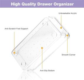 img 1 attached to Puricon 7-Piece Clear Plastic Desk Drawer Organizers: Versatile Storage Bins for Bathroom, Bedroom, Dresser, Makeup, Kitchen, and Office