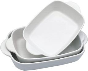img 4 attached to Casserole Rectangular Porcelain Bakeware Stackable