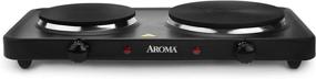 img 4 attached to Aroma Housewares AHP-312 Dual Burner Hot Plate, Sleek Black Design