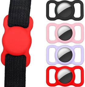 img 4 attached to 🔒 Secure Your Apple AirTag with Airtag Holder: 4-Pack Case for Pet Collar & Children's School Bag (Black/Pink/Purple/Red)