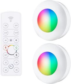 img 4 attached to 💡 Energizer 43064 Color Changing Puck Lights: 2 Pack, Battery Operated, Remote Controlled, Wireless - 35 Lumens