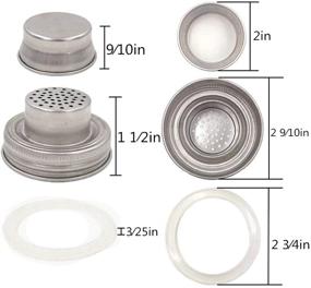 img 2 attached to 🔧 Versatile 4-Piece Stainless Steel Mason Jar Shaker Lid Set - Shake, Mix, and Dredge Dry Rub, Spices, Flour, and Sugar with Silicone Seals for Regular Mouth Canning Jars