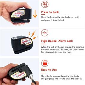 img 1 attached to 🔒 Мотоцикл Замок-сигнализация - Дисковый Замок с Сигнализацией и Звуком 110 дБ - Блокировка Колеса для Мотоциклов, Велосипедов, Скутеров - D1M (Черный-Сумка)