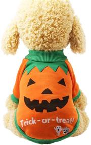 img 1 attached to Halloween Orange Pumpkin Sweatshirts for Small Dogs and Cats - Pet Apparel