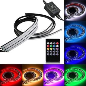 img 1 attached to 🌈 Улучшите внешний вид вашего автомобиля с системой GTP Car Truck LED Light Underglow - Многоцветный набор RGB подсветки (36 и 24 дюйма) - Включение по звуку и беспроводное управление пультом включены!