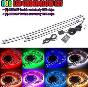 img 3 attached to 🌈 Улучшите внешний вид вашего автомобиля с системой GTP Car Truck LED Light Underglow - Многоцветный набор RGB подсветки (36 и 24 дюйма) - Включение по звуку и беспроводное управление пультом включены!