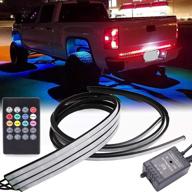 🌈 enhance your vehicle's look with gtp car truck led light underglow system - multi-color rgb strip lighting kit (36 & 24 inch) – sound active & wireless remote control included! logo