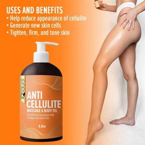 img 1 attached to 🌿 IQ Natural Anti Cellulite Massage Oil – Collagen and Stem Cell Infused for Toned, Firm, and Tightened Skin – Therapeutic Cream for Cellulite Reduction – 8.8 oz