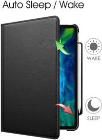 img 2 attached to 📱 Fintie iPad Pro 11" 2021 & 2020 Case with Built-in Pencil Holder - 360° Rotating Stand Cover with Auto Sleep/Wake, Black