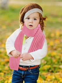 img 1 attached to 🧣 Набор из 6 шарфов однотонного цвета для детей - Зимние шарфики для мальчиков и девочек