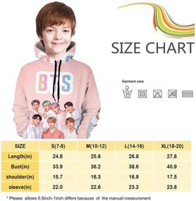 img 3 attached to 👕 WSMXZDH Bt-s Sweater Kid's 3D Printed Lightweight Sweatshirts Hoodies Long Sleeves with Large Cozy Pocket