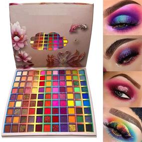 img 4 attached to 🌈 Vibrant Fusion: 99-Color Eyeshadow Palette, Professional High Pigmented Matte Glitter Makeup, Waterproof Long Lasting Rainbow Eye Shadow