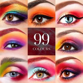 img 3 attached to 🌈 Vibrant Fusion: 99-Color Eyeshadow Palette, Professional High Pigmented Matte Glitter Makeup, Waterproof Long Lasting Rainbow Eye Shadow