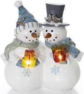 🎁 vp home gift-giving snowman couple: festive led christmas light decoration logo