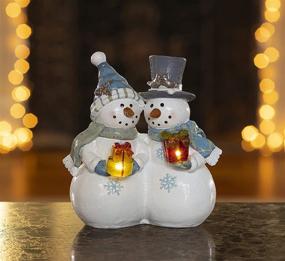 img 1 attached to 🎁 VP Home Gift-Giving Snowman Couple: Festive LED Christmas Light Decoration
