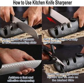 img 1 attached to TANSUNG Knife Sharpener: Restore Knives and Shears Quickly with Adjustable Angle Button - 3 Stage Kitchen Chef Knife and Scissor Sharpeners for Various Household Blades