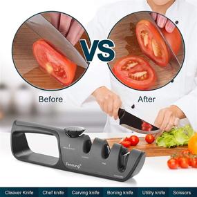 img 2 attached to TANSUNG Knife Sharpener: Restore Knives and Shears Quickly with Adjustable Angle Button - 3 Stage Kitchen Chef Knife and Scissor Sharpeners for Various Household Blades