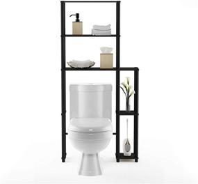 img 1 attached to 🚽 Furinno Espresso/Black Turn-N-Tube Toilet Space Saver with 5 Shelves