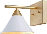 🌟 contemporary metal wall sconce: jonathan y yvette 9.25" 1-light, white/gold, 1-bulb логотип