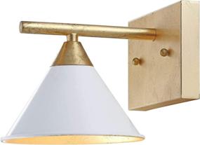 img 4 attached to 🌟 Contemporary Metal Wall Sconce: JONATHAN Y Yvette 9.25" 1-Light, White/Gold, 1-Bulb