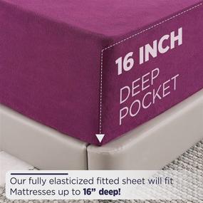 img 1 attached to 🛏️ Nikazz Microfiber Polar Fleece Bed Sheet Set: Queen Size - Soft and Comfortable Bedding Sheets in Reliable and Durable Purple - Includes Pillowcases, Flat and Fitted Sheet