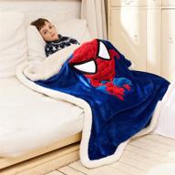 🕷️ marvel kids spiderman throw blanket: 3d cartoon embroidery sherpa blanket for boys - ideal gifts by cosusket logo