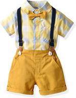 👔 tem doger gentleman suspenders yellow 03 boys' clothing set - stylish and trendy logo