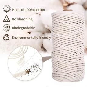 img 2 attached to 🧵 High-Quality 3mm x 328 Feet Cotton Rope Macrame Cord - Ideal for Crafts, Jewelry Making, Home Decoration & Gift Wrapping