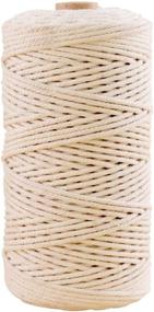 img 4 attached to 🧵 High-Quality 3mm x 328 Feet Cotton Rope Macrame Cord - Ideal for Crafts, Jewelry Making, Home Decoration & Gift Wrapping