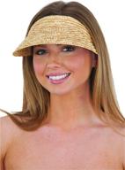 🎩 jacobson straw hat slip on braid visor - natural tan, perfect for adults логотип