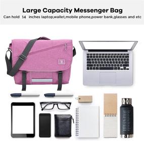 img 1 attached to 👜 Stylish OIWAS Messenger Bag for Women - Canvas 14 Inch Laptop Satchel: Perfect Crossbody Bag, School Backpack & Computer Briefcase for Men!