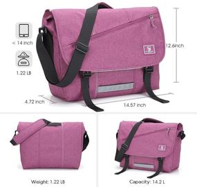 img 3 attached to 👜 Stylish OIWAS Messenger Bag for Women - Canvas 14 Inch Laptop Satchel: Perfect Crossbody Bag, School Backpack & Computer Briefcase for Men!