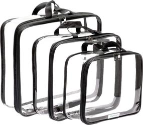 img 4 attached to Organize and Maximize Luggage Space with Clear Compression Packing Cubes Set!