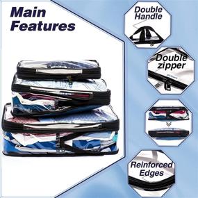 img 3 attached to Organize and Maximize Luggage Space with Clear Compression Packing Cubes Set!