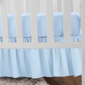 img 2 attached to 👶 Gender-Neutral Blue Microfiber Ruffled Porta/Mini-Crib Skirt by American Baby Company - Ultra Soft for Optimal Comfort