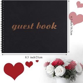 img 3 attached to Sophisticated Black Spiral Wedding Guestbook with Photo Album - Ideal for Funeral, Bridal Shower, Baby Shower, Graduation Party, 10x8 Inch, 40 Pages