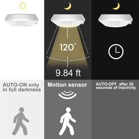 img 3 attached to ✨ BIGLIGHT Motion Sensor LED Ceiling Light, Battery Operated for Shower Hallway Pantry Stairway Closet Entrance Corridor Bathroom Shed, 250 Lumens, 5 Inch, Warm White